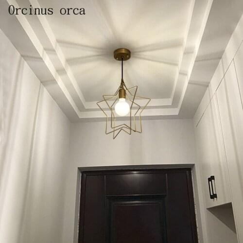 Nordic modern pentagram star chandelier restaurant aisle childrens room lamp creative personality star Chandelier