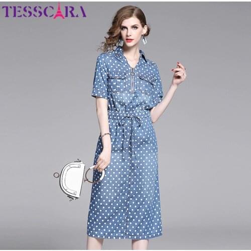 Летние платья-рубашки TESSCARA China At AliExpress