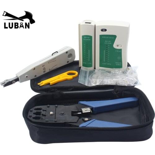 Network Ethernet Cable Tester RJ45 Kit RJ45 Crimper Crimping Tool Punch RJ11 Cat5 Cat6 Wire Line Detector 8P8C RJ45
