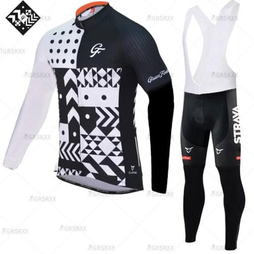 STRAVA Cycling Jersey Set Long Sleeve Males' Spring Pro Bicycle Wear Cycling Shirts Autumn Anti-Pilling Bicycle Team Jersey Suit