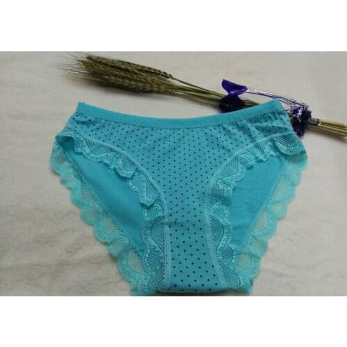 Jian Peng kawaii printed heart low-Rise briefs underwear women sexy lace panties lady Modal solid and durable underpants