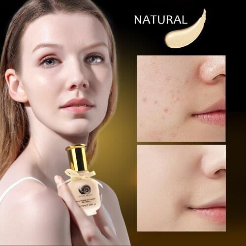 Brighten Face Foundation Professional Makeup Base Liquid Snail Natural BB Cream Concealer Whitening Moisturizer Cosmetic Beauty