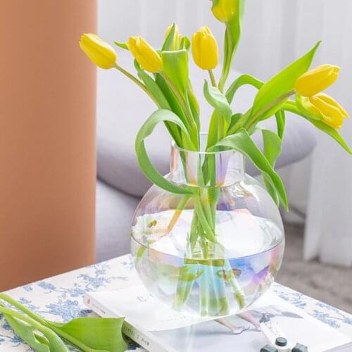 Flower Vase for Table Decoration Living Room Decorative Vase Decor Table Ornaments Handmade Tabletop Glass Vase