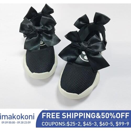 Imakokoni original design black autumn velcro mid-heel pure color muffin bottom lazy shoes 192837