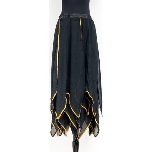 Woman belly dance costumes irregular chiffon belly dancing skirt female tribal ballroom dance dress oriental bellydance clothes