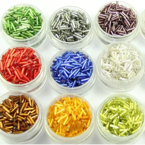 10000pcs mix colors Lucite silver lined tube beads acrylic beads seed beads mixed colors mix sizes 2mm-6mm