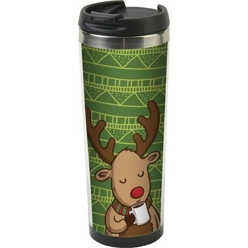 Allmug In Steel Thermos-Reindeer And Coffee Mug
