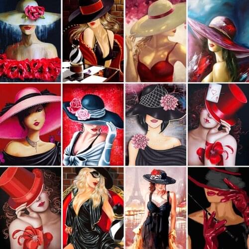 5D DIY Diamond Painting Woman Corss Stitch Kit Full Drill Square Embroidery Portrait Mosaic Art Picture Of Rhinestone Wall Decor