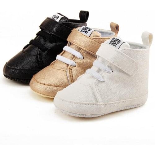 0-18M Baby Girls Boys Pu Leather Boots Baby Cotton Sole Infrant Toddler Baby Boy Shoes First Walkers