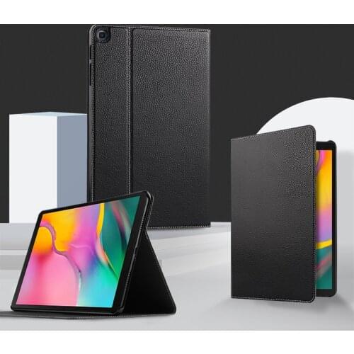 Genuine Leather Case for Samsung Galaxy Tab A 8.0 2019 SM-T290 SM-T295 T297 8 Inch Tablet Shell Cowhide Protect Stand Cover+Pen