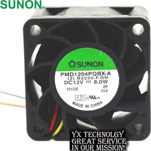 For SUNON New Original 4028 40mm PDM1204PQBX-A double ball cooling fan 12v 8w server 40*40*28mm