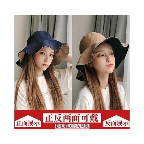 Double-sided Fisherman Hat Female Summer Korean Outdoor Basin Hat Japanese Small Fresh Sun Hat Sunscreen Sunshade Hat