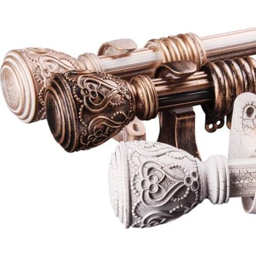 Elegant European curtain rod Roman pole 32mm diameter thick aluminum curtain track single pole double pole curtain accessories