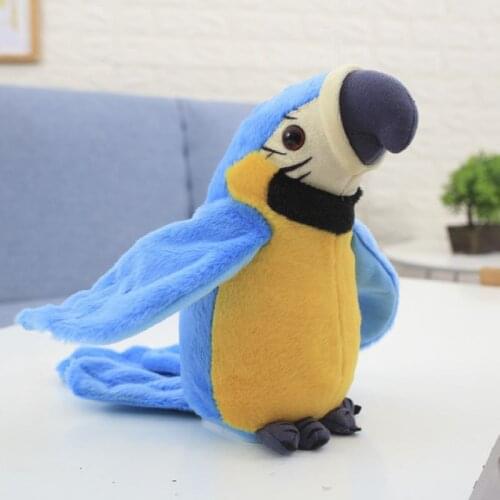 Electronic Cute Parrot Soft Plush Cotton Toys Voice Repetition Gifts For Children Talking Shaking Body Touch Stuffed Animals