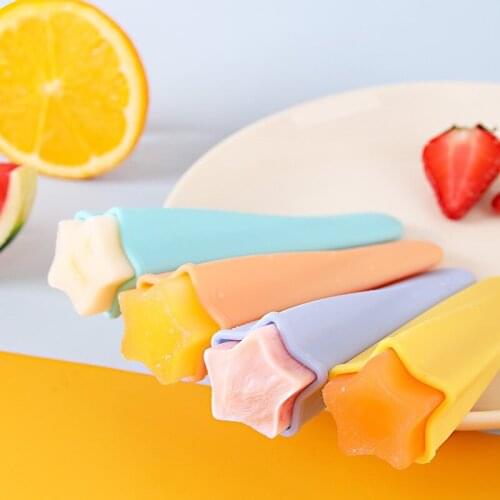 4 Colors/Set Ice Cream Mold Popsicle DIY Tool Silicone Ice Cream Maker Children Dessert Freezer Fruit Juice Ice Pop Lolly Mold