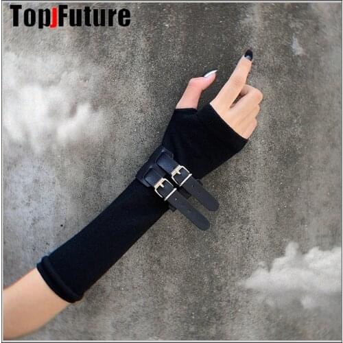 Cotton sleeve female ins fashion new style super fire Ninja wearing gloves dark couple student SLEEVE arm JK Harajuku gloves