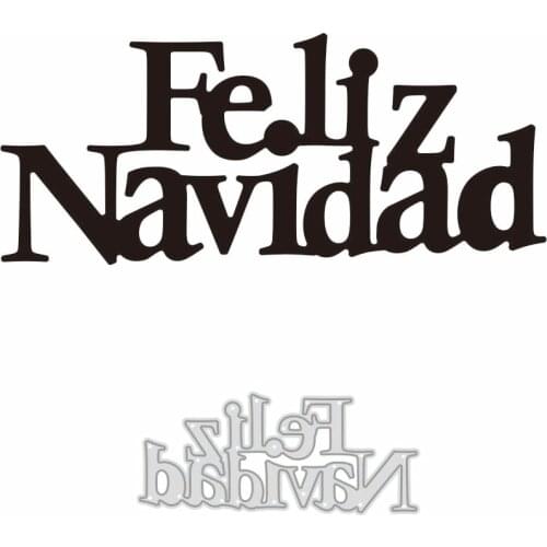 Spain Words"feliz navidad" Metal Cutting Die Stencils Template for Scrapbooking Paper Album Cards Gift Decor Knife Die Cut New