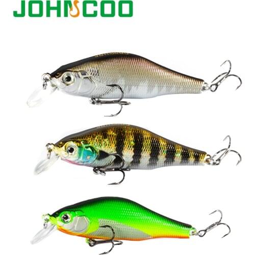 JOHNCOO Khamsin Hard Bait Minnow 70mm/9.5g Fishing Lure Bass Perch Wobbler Fish Lure Fishing