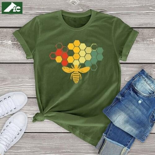 Kawaii Beekeeper T Shirt Women Clothing Funny Honey Bee Save The Bees Graphic Vintage Womens Shirts White Cotton Unisex Tee Tops