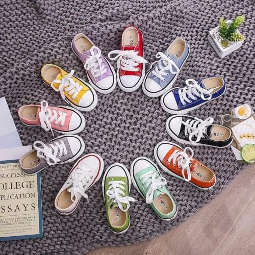 Children Canvas Shoes Kids Sneakers Breathable Boys Running Shoes 13 Colours Toddler Girls Casual Shoes Anti Slip Size 20-38