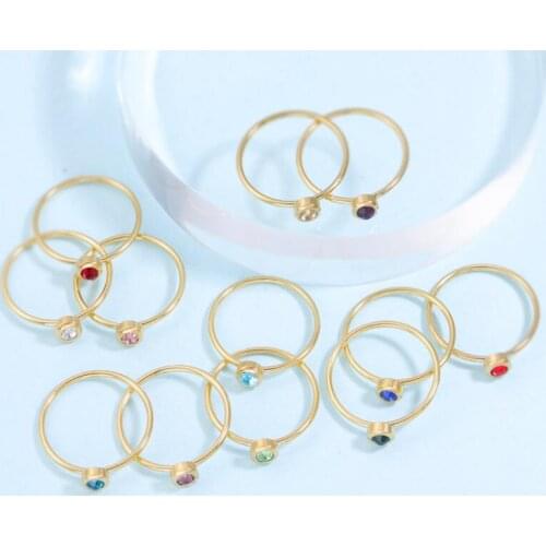 12 Birthstone Trendy Midi Knuckle Ring For Women Crystal Finger Rings Fashion Bohemian Wedding Jewelry