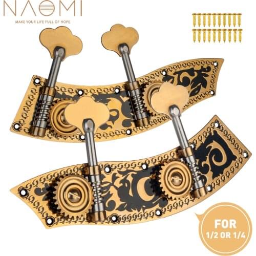 NAOMI Tuning Pegs Keys W/Carving Flower For Upright Double Bass Parts 1/2 Or 1/4 Contrabass Use