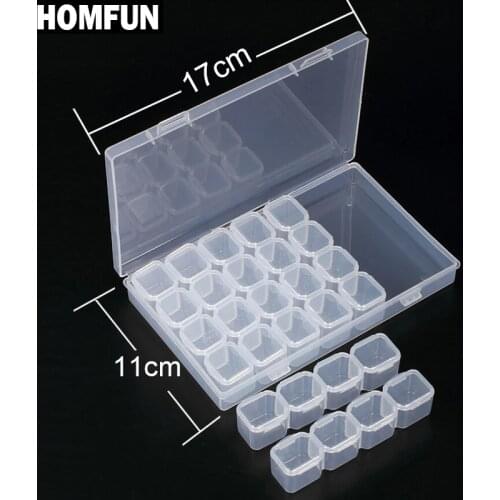 28 Slots Diamond Embroidery Box Diamond Painting Accessory Case Clear plastic Beads Display Storage Boxes Cross Stitch Tools
