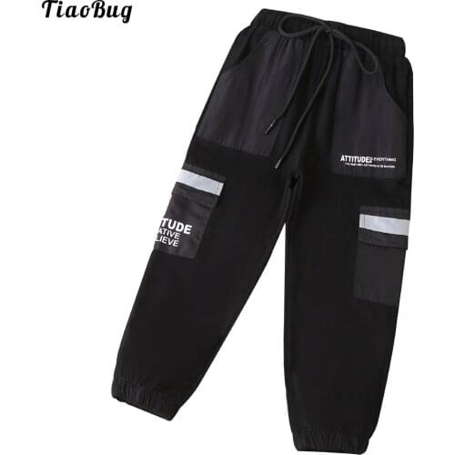 TiaoBug Summer Kids Girls Cotton Casual Pants Alphabet Print Dungarees Pants Trousers Sport Bottoms