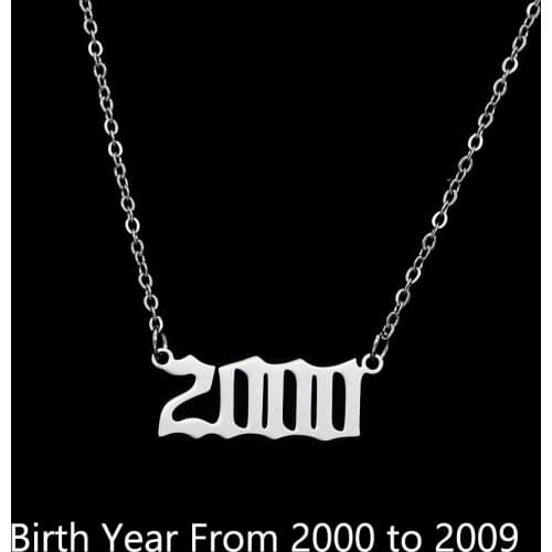 Lyvior Birth Year Number Birthday Necklace Charm Sports Number Necklace 2000 to 2009 Graduation Gift Necklace