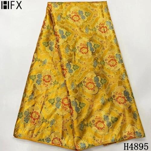 HFX Fashion Brocade Lace African Lace Fabric 2021 High Quality Mesh Lace Fabric Jacquard Brocade Fabric Nigerian For Bridal
