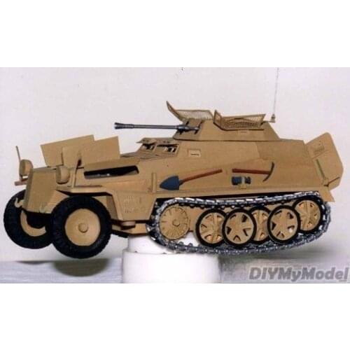 Germany SD_ Kfz_ 250 half track armored transport vehicle DIY Handcraft Paper Model KIT Handmade Toy Puzzles Gift Movie prop