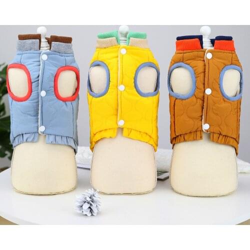 Dog Clothes Puppy Velvet Vest Pet Clothing Autumn and Winter Schnauzer Teddy Dog Small Dog Fake Two-piece Cotton Vest