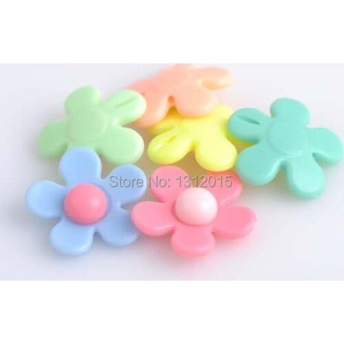 Wholesale Acrylic lucky Color charm Spacer Beads Fit DIY Jewelry Craft 28x28mm 30pcs XY116