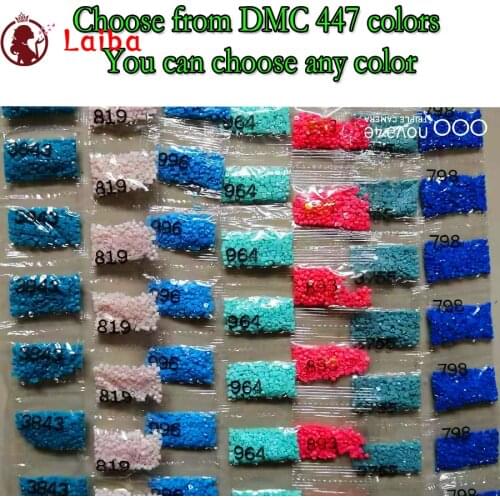 Wholesale DMC 447 Colors Full Round/square Drill Diamond Rhinestone,Diamond Painting sale Full Stone crystal Beads Accessory