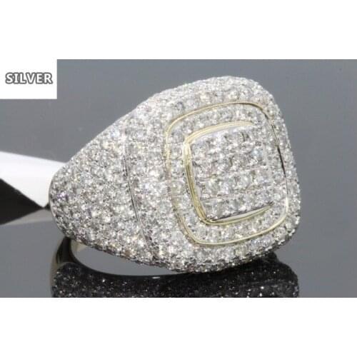 Selling the new drill 18 k gold plated with Europe and the United States color microscope female ring wholesale mens ring