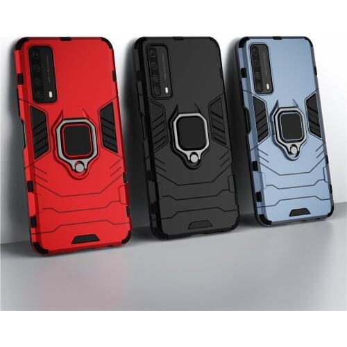 Shockproof Armor Case For Huawei psmart 2021 PPA-LX2 Case Ring Holder Stand Cover for Huawei Huaweiy Hauwei P Smart 2021 6.67