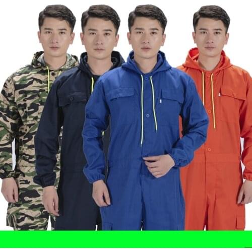 Dustproof Spray Painter Mechanical Labor Work Coveralls Worker Clothing Spring Hooded Overalls Jumpsuit Auto Repair Suit