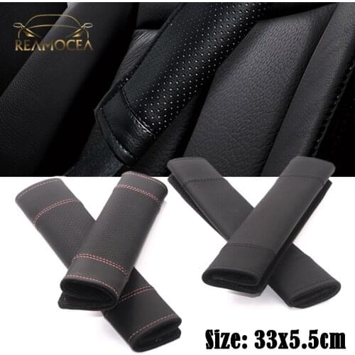 Reamocea 2x Universal Car Interior Styling Safety Belt Seat Belt Cover Protection Shoulder Pad Cover Cushion Harness Pads 33cm