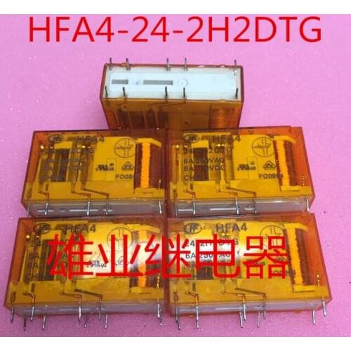 Relay HFA4 24-2H2DTG HFA4-24-2H2DTG HFA4 242H2DTG 24VDC DC24V 24V 6A 250VAC 10PIN