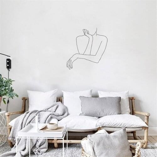 Ins Nordic Figures Line Thinker Wall Sticker Home Decoration For Livingroom Bedroom Vinyl Mural Revocabel ph736
