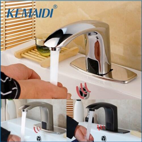 KEMAIDI Faucet Sensor Bathroom Automatic Hands Touch Free Water Saving Inductive Electric Water Tap Battery Power Basin Faucets