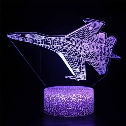 3d Lamp Illusion Table Lamp Helicopter Light for Kids Bedroom Decoration Nightlight Leds Rgb Touch Sensor Night Lights Aircraft