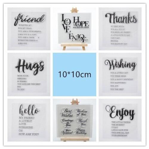 Text wishing Transparent Klare stempel und schneiden stirbt DIY Silikon Dichtungen Scrapbooking/Karte, Der/Fotoalbum Dekoration