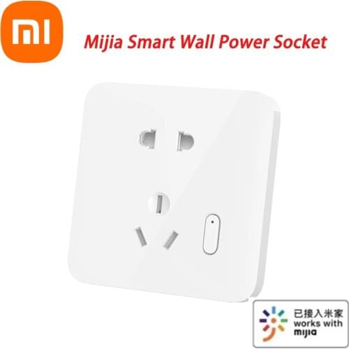 2021 Xiaomi Mijia Smart Wall Power Socket Voice Control OTA Upgrade Intelligent Linkage Plug Sockets Home Outlet 250V Socket