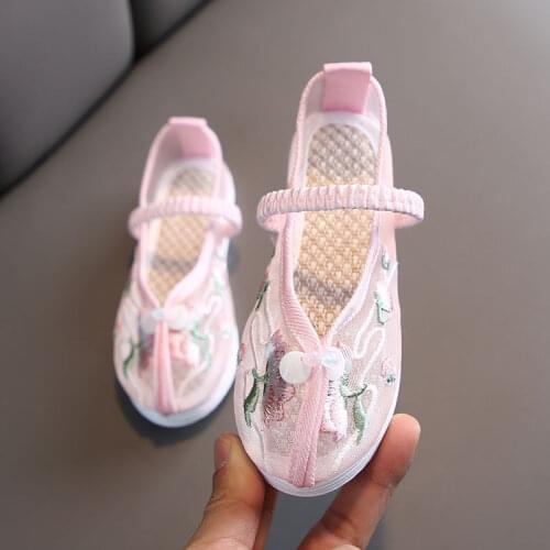 Chinese Embroidery Cloth Shoes Cloth Casual Shoes Chinese Style Girls Shoes Dance Shoes Children Shoes