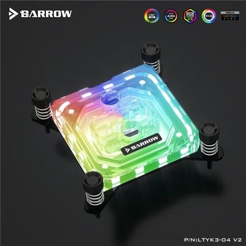 Barrow For Intel CPU Acrylic Water Block 0.4MM Water Way Micro Channel For INTEL LGA-115X(1150 1151 1155 1156) CPU AURA
