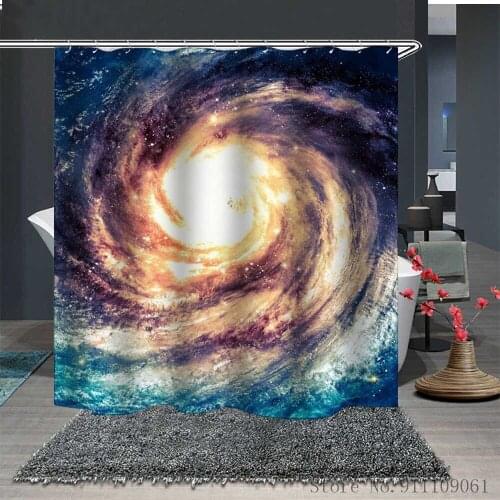 Star Galaxy 3D Printing Custom Shower Curtain Waterproof and Mildewproof Polyester Fabric Bathroom Curtain Home Decoration