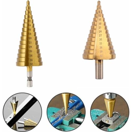 4-32mm 4-42mm High Speed Steel Step Drill Bit for Metal Wood Hole Cutter HSS Titanium Coated Woodworking Drilling Power Tools