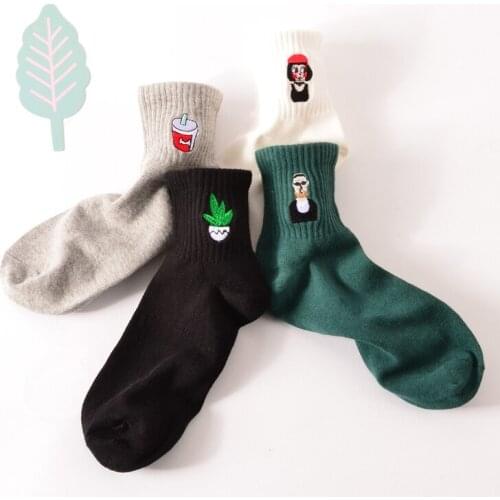 CACTUS Funny Women Size New Cotton Short Socks Killer Cupid Moustache Milk Cola Leon Clover Love Smile Face Mathilda Rose Tongue