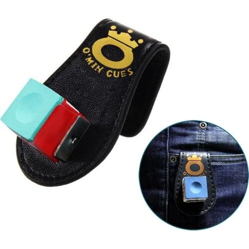 1Pcs New High Quality Pool Billiards Snooker Accessories Leather Magnetic Belt Clip Chalk Holder Accessory Random Color